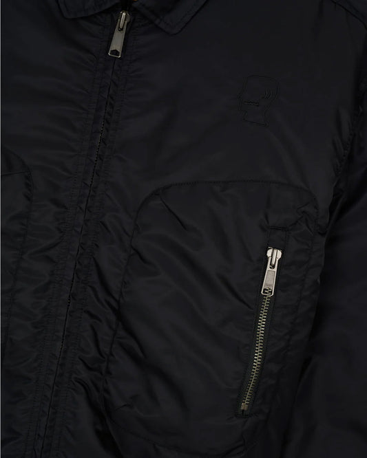Embroidered 3D Flight Jacket - Black