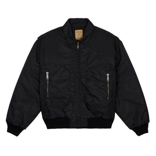 Embroidered 3D Flight Jacket - Black