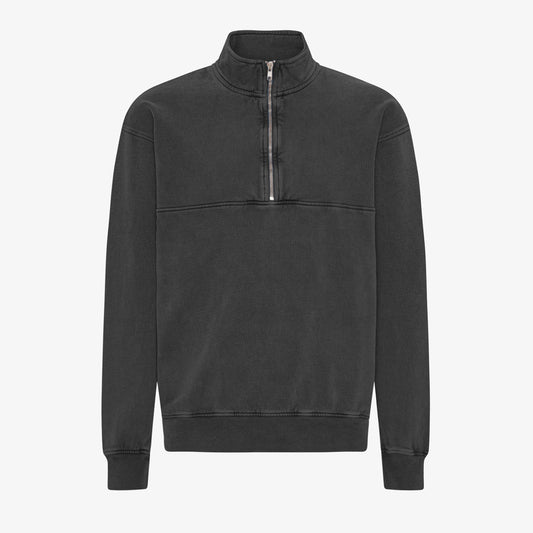 Organic Quarter Zip - Faded Black