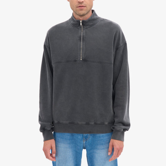 Organic Quarter Zip - Faded Black
