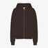 Organic Oversized Zip Hood - Coffee Brown