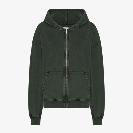 Organic Oversized Zip Hood - Midnight Forest