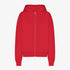 Organic Oversized Zip Hood - Scarlet Red