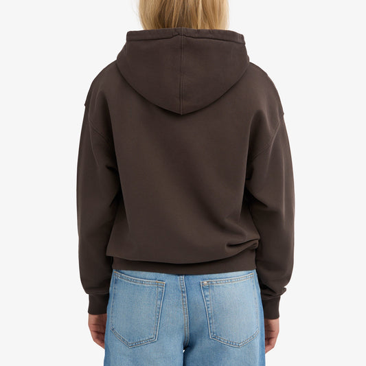 Organic Oversized Zip Hood - Coffee Brown
