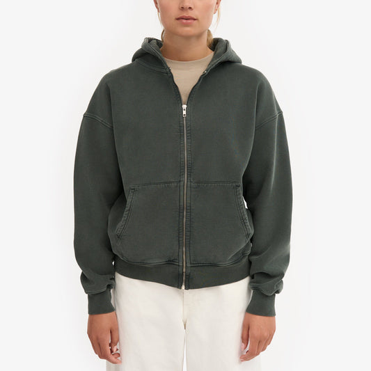 Organic Oversized Zip Hood - Midnight Forest