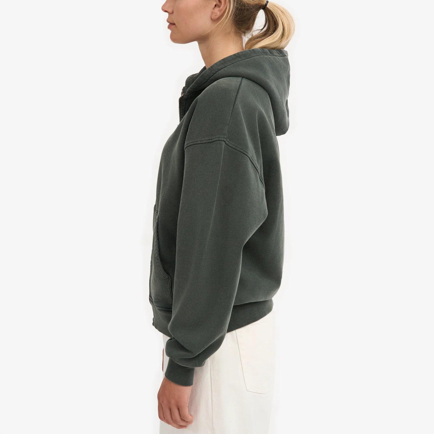 Organic Oversized Zip Hood - Midnight Forest