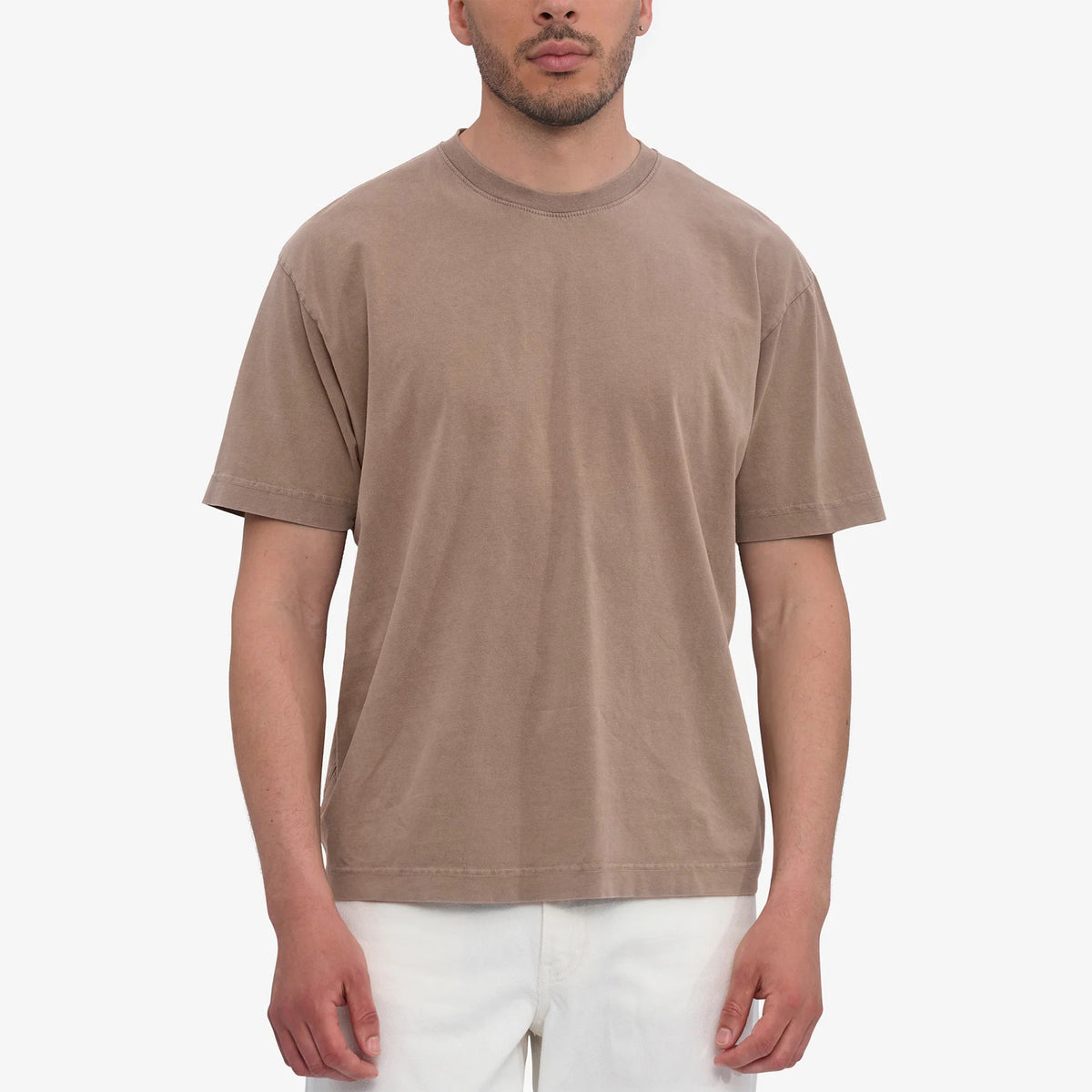 Heavy Organic Boxy Tee - Faded Khaki