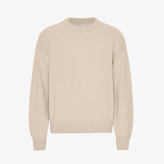 Oversized Merino Wool Crew - Ivory White