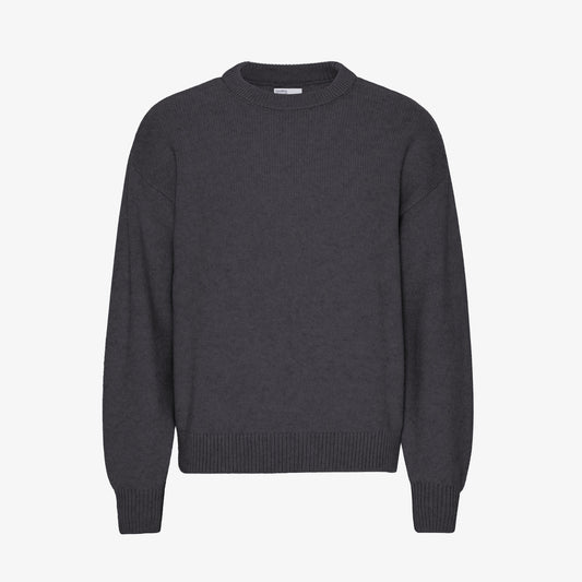Oversized Merino Wool Crew - Lava Grey