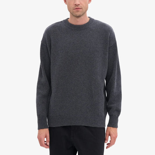 Oversized Merino Wool Crew - Lava Grey