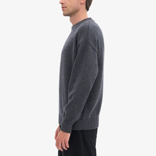 Oversized Merino Wool Crew - Lava Grey