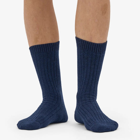 Merino Wool Blend Socks - Marine Blue