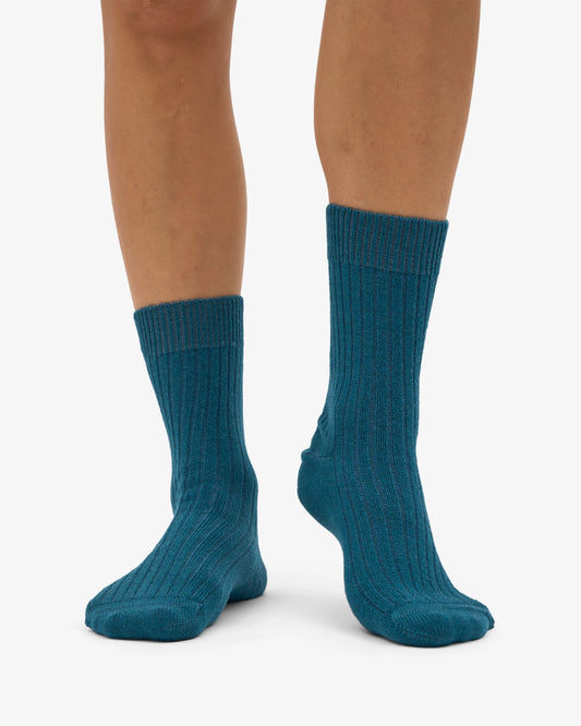 Merino Wool Blend Socks - Ocean Green