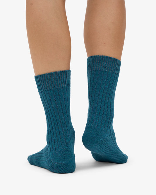 Merino Wool Blend Socks - Ocean Green