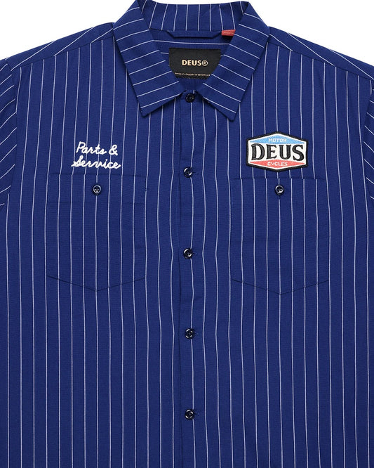 Forecourt Stripe Shirt (26.2) - Mechanic Blue