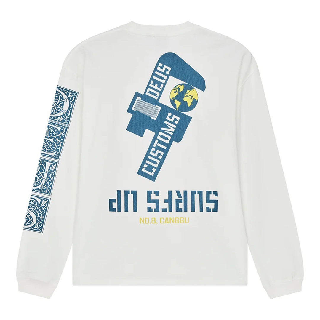 L/S Swell Maps OS Tee - Vintage White