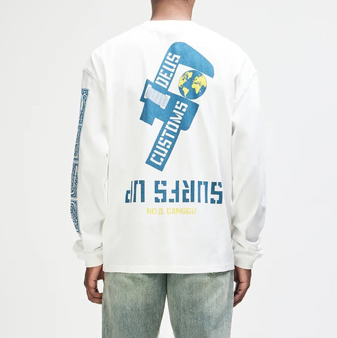 L/S Swell Maps OS Tee - Vintage White