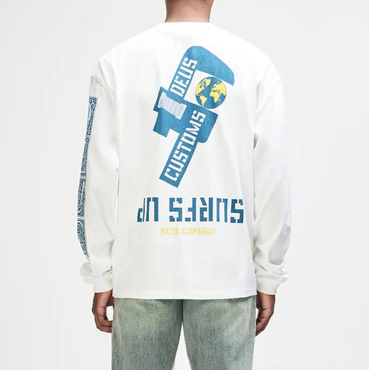 L/S Swell Maps OS Tee - Vintage White
