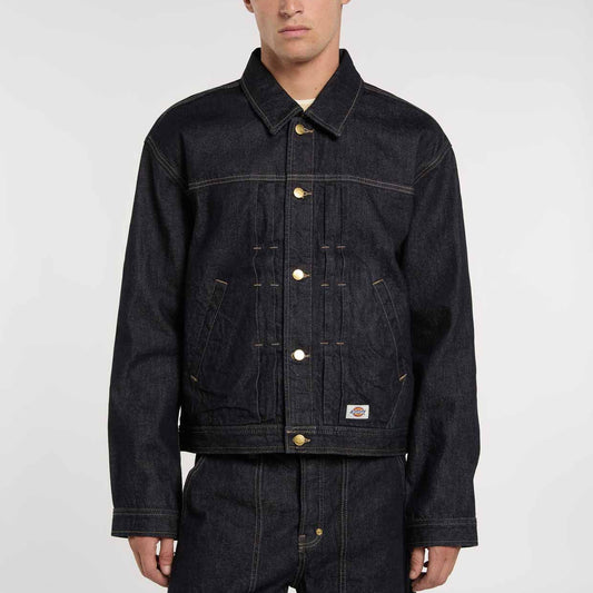 Trucker Pleated Selvedge Denim Jacket - Rinsed