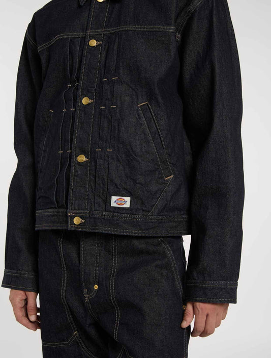 Trucker Pleated Selvedge Denim Jacket - Rinsed