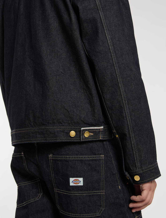 Trucker Pleated Selvedge Denim Jacket - Rinsed