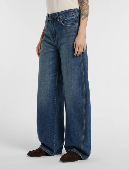Women's Maricopa Low Waist Barrel Jeans - Mid Blue Fade Wash