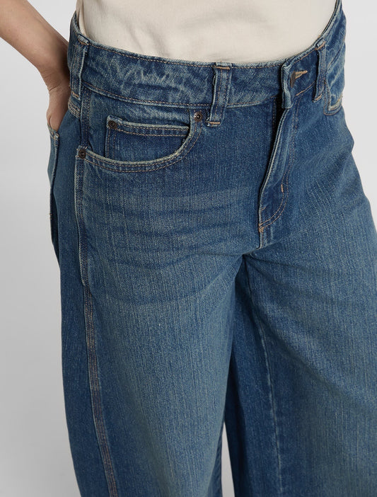 Women's Maricopa Low Waist Barrel Jeans - Mid Blue Fade Wash