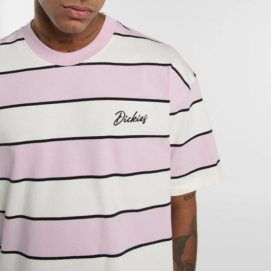 Embroidery Stripe SS Tee - Ecru