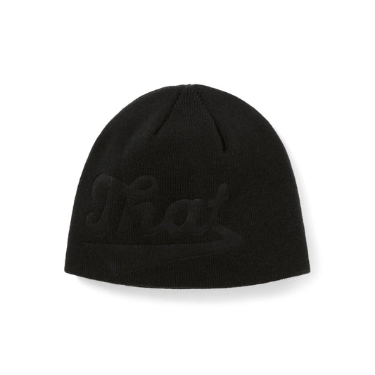 Debossed That No Cuff Beanie - Black