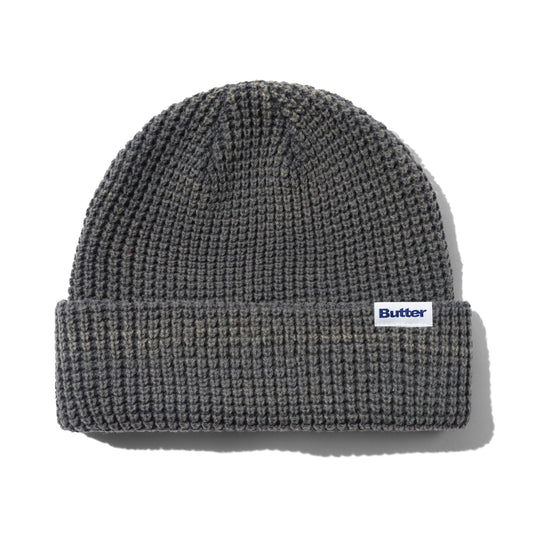 Distress Waffle Beanie - Grey