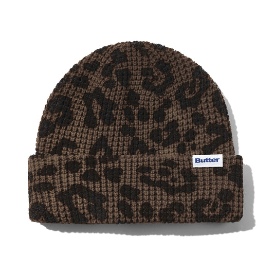 Distress Waffle Beanie - Leopard