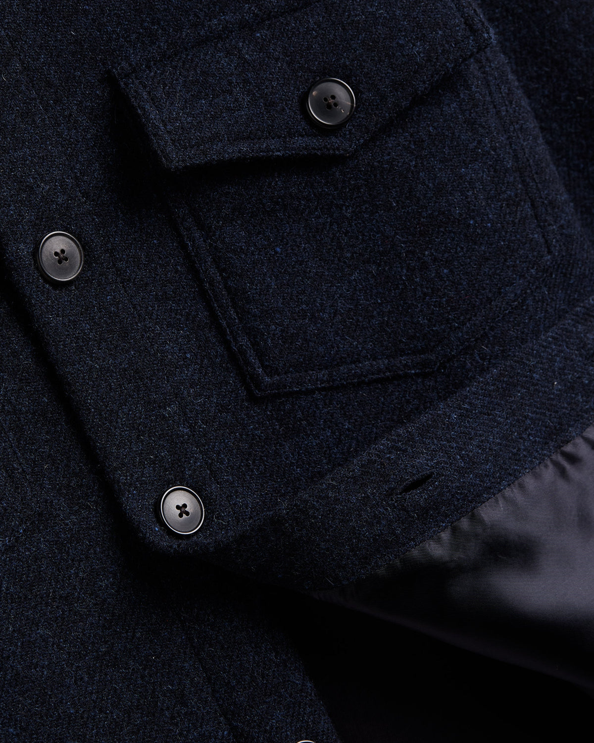 Wool Field Overshirt - Navy