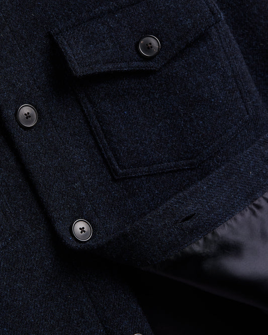 Wool Field Overshirt - Navy
