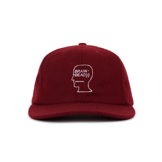 Flannel Classic Logohead 6 Panel Hat - Burgundy