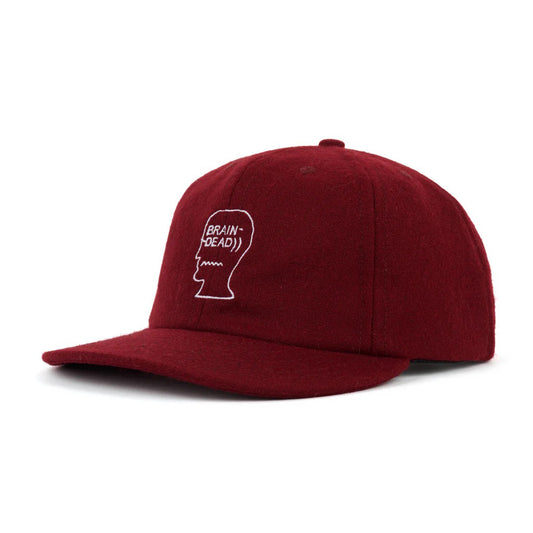 Flannel Classic Logohead 6 Panel Hat - Burgundy