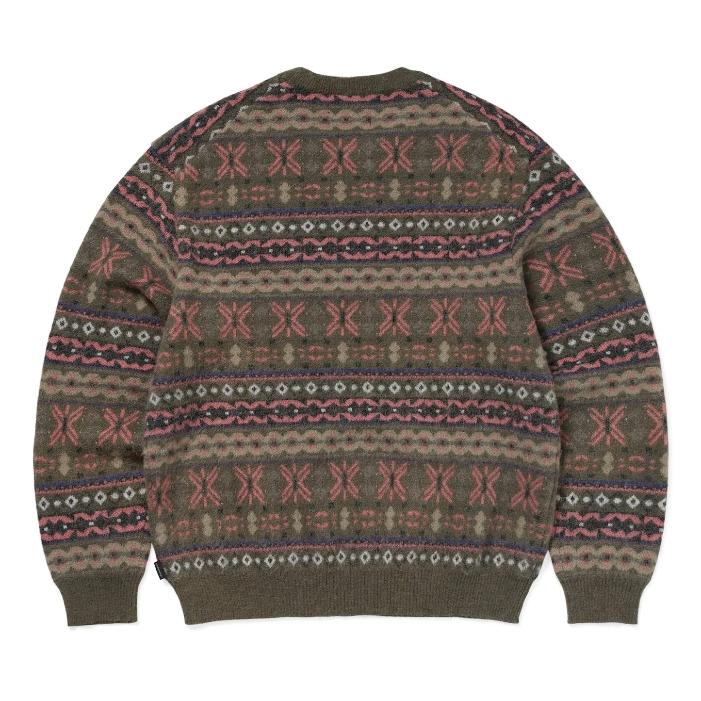 Fairisle Knit Sweater - Olive