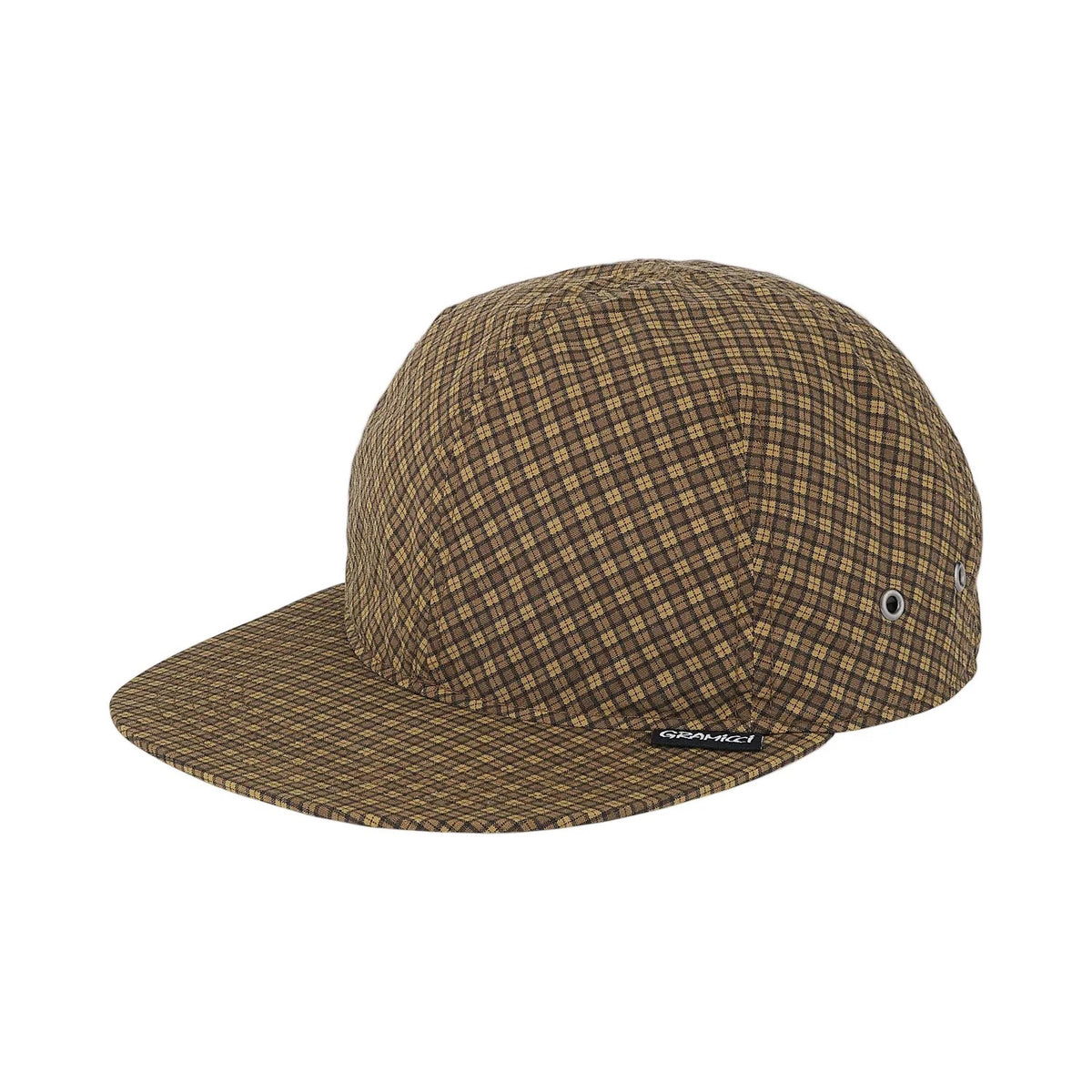 Mini Check Nylon Cap - Brown Check