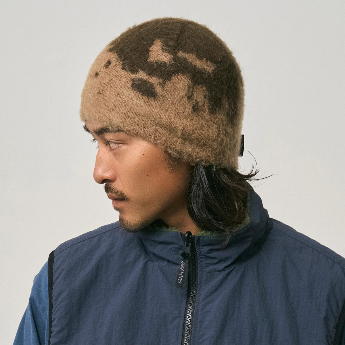Mohair Splatter Beanie - Taupe Splatter