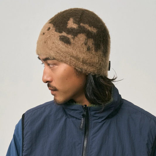 Mohair Splatter Beanie - Taupe Splatter