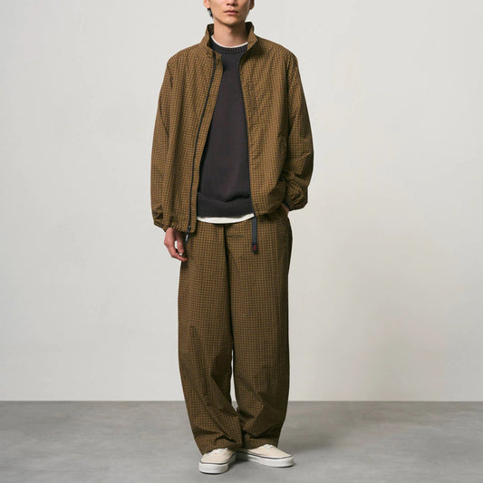 Mini Check Nylon Jacket - Brown Check