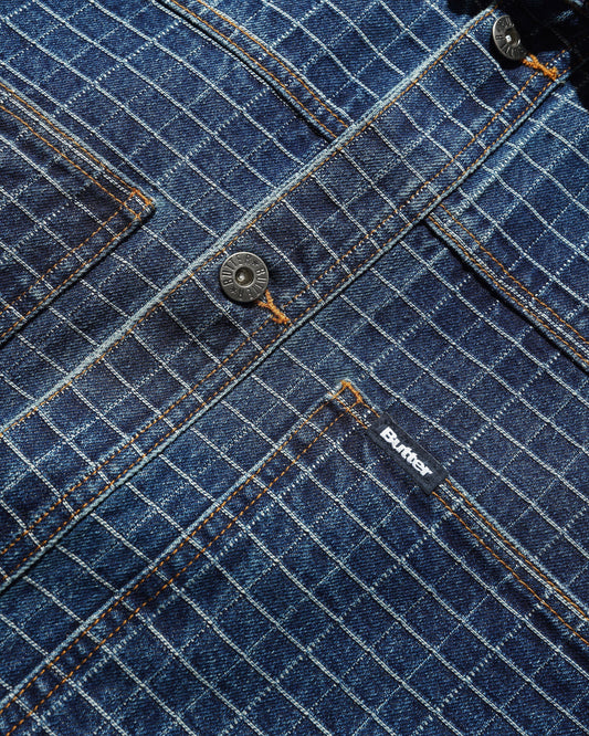 Grid Denim Jacket - Indigo