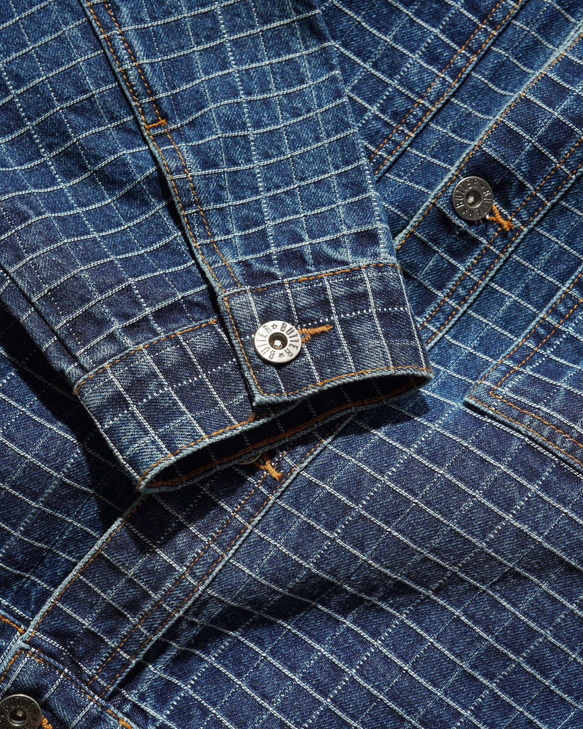 Grid Denim Jacket - Indigo