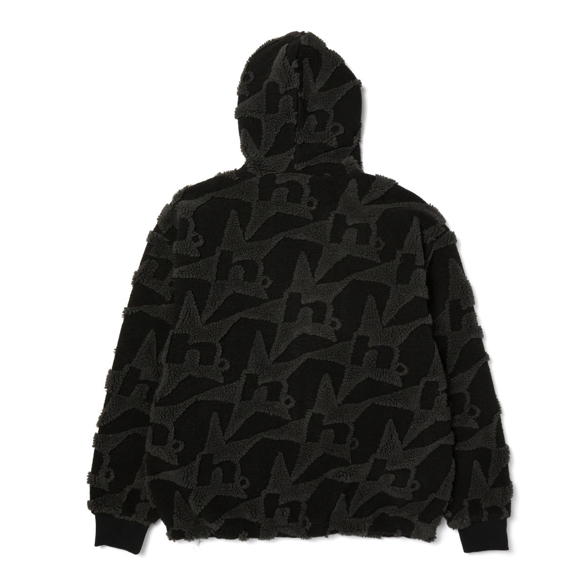 H Star Repeat High Pile Jacket - Black
