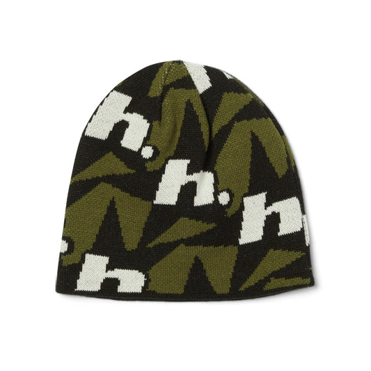 H Star Repeat Skull Beanie - Olive
