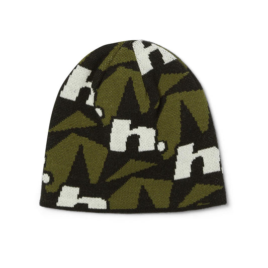 H Star Repeat Skull Beanie - Olive