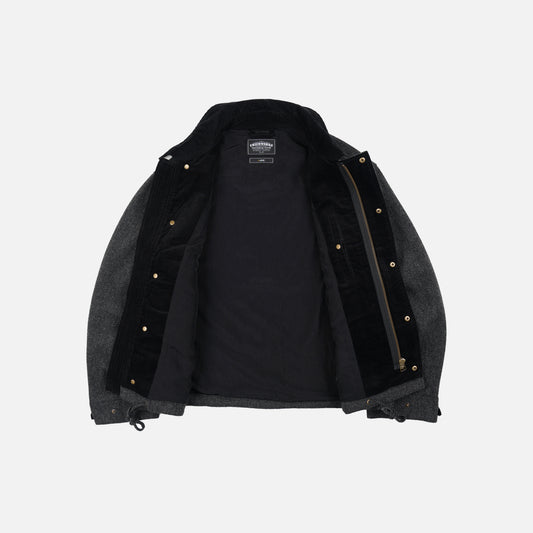 Herringbone Wool Hunting Jacket - Gray Black