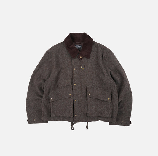 Herringbone Wool Hunting Jacket - Pine Browm
