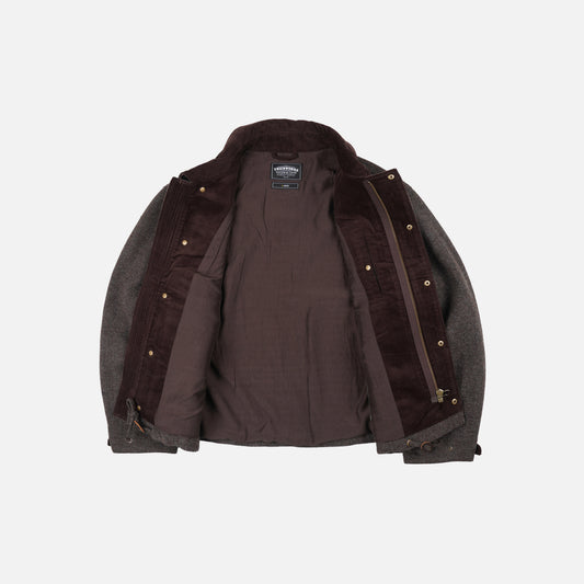 Herringbone Wool Hunting Jacket - Pine Browm