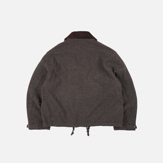 Herringbone Wool Hunting Jacket - Pine Browm