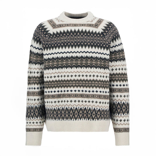 Hase Fair Isle Crew Neck Jumper - Whisper White